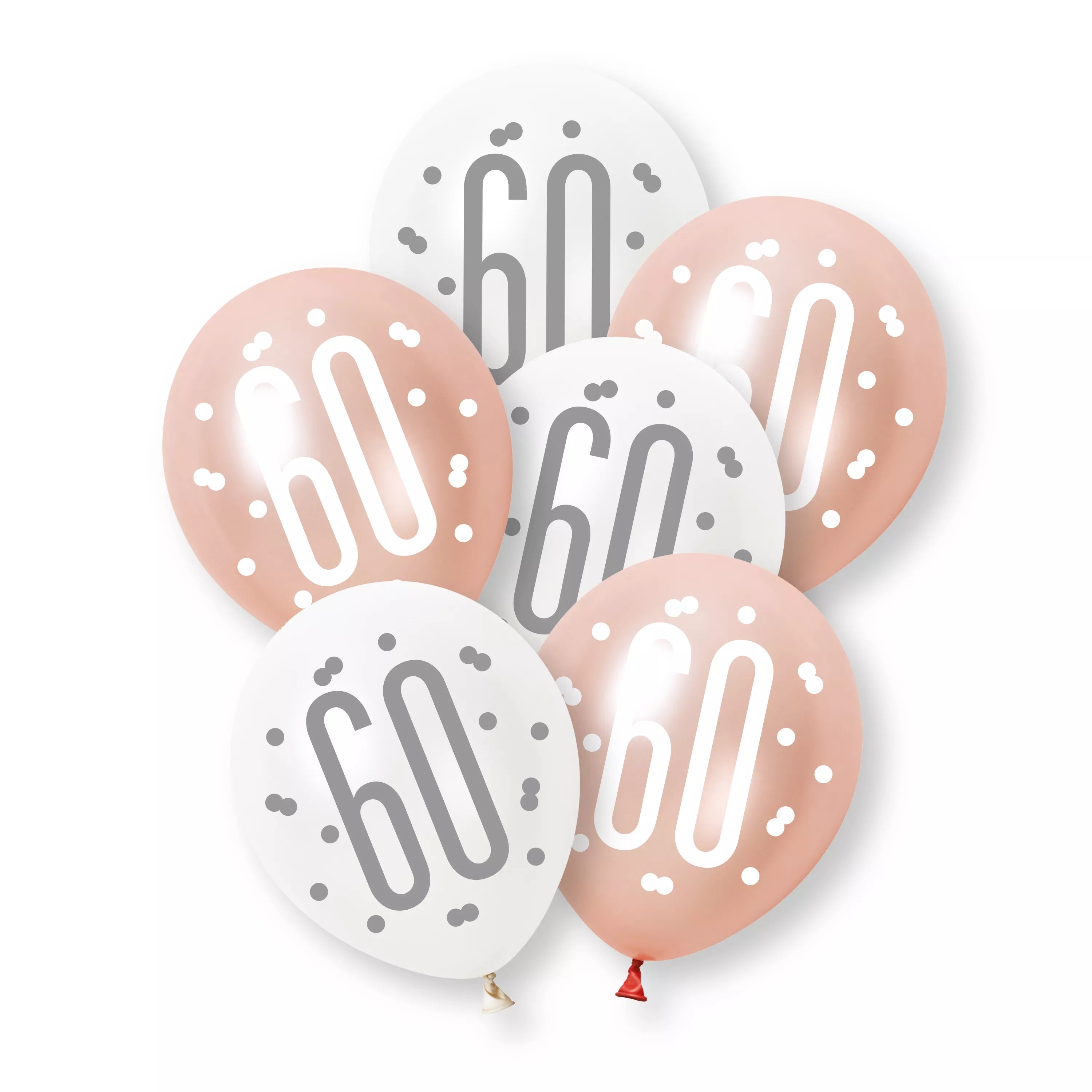 Unique Glitz Age 60 Rose Gold 12" Latex 6pk