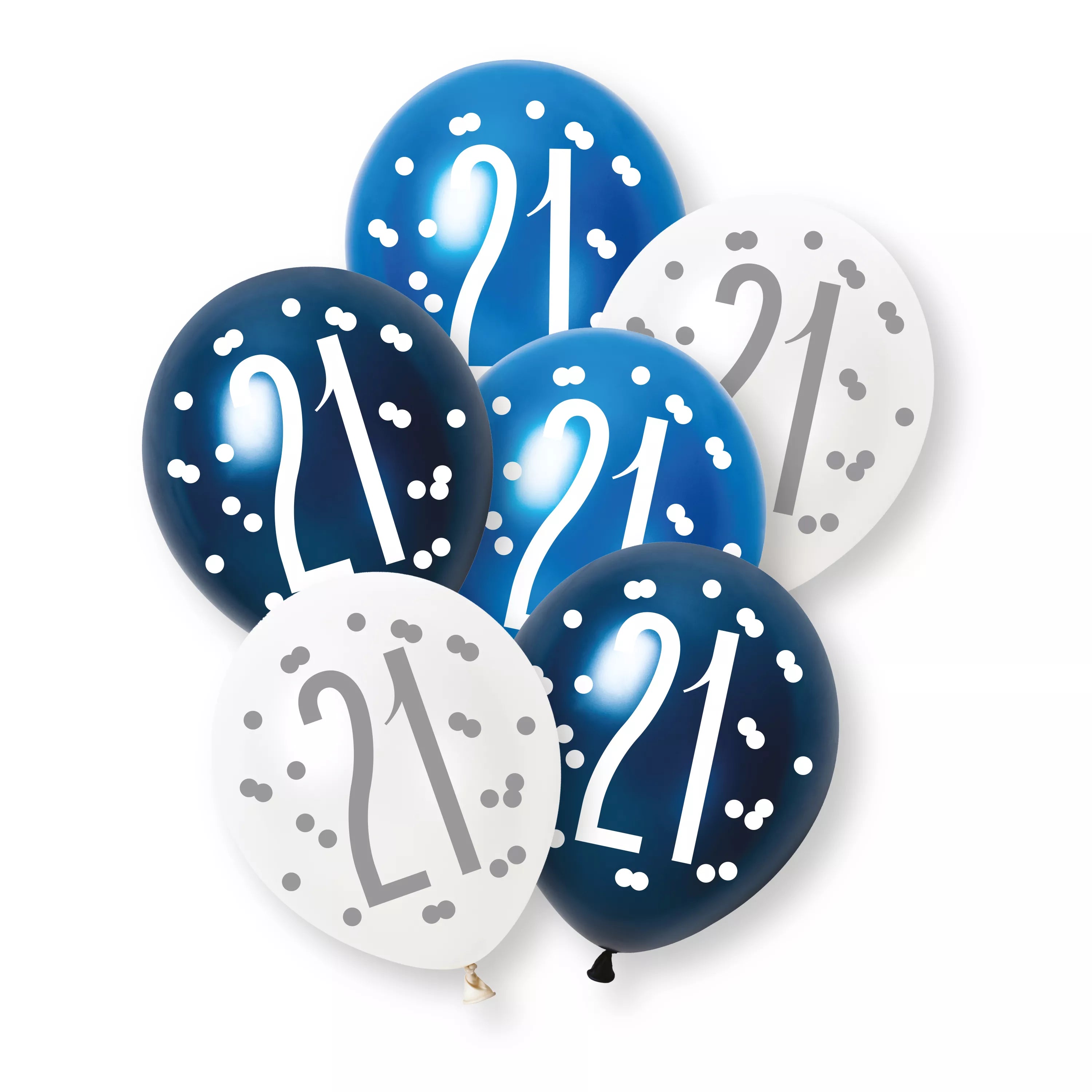 Unique Glitz Age 21 Blue 12" Latex 6pk