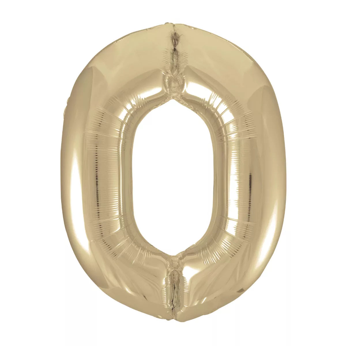 Unique Foil Balloon White Gold 34" Number 0