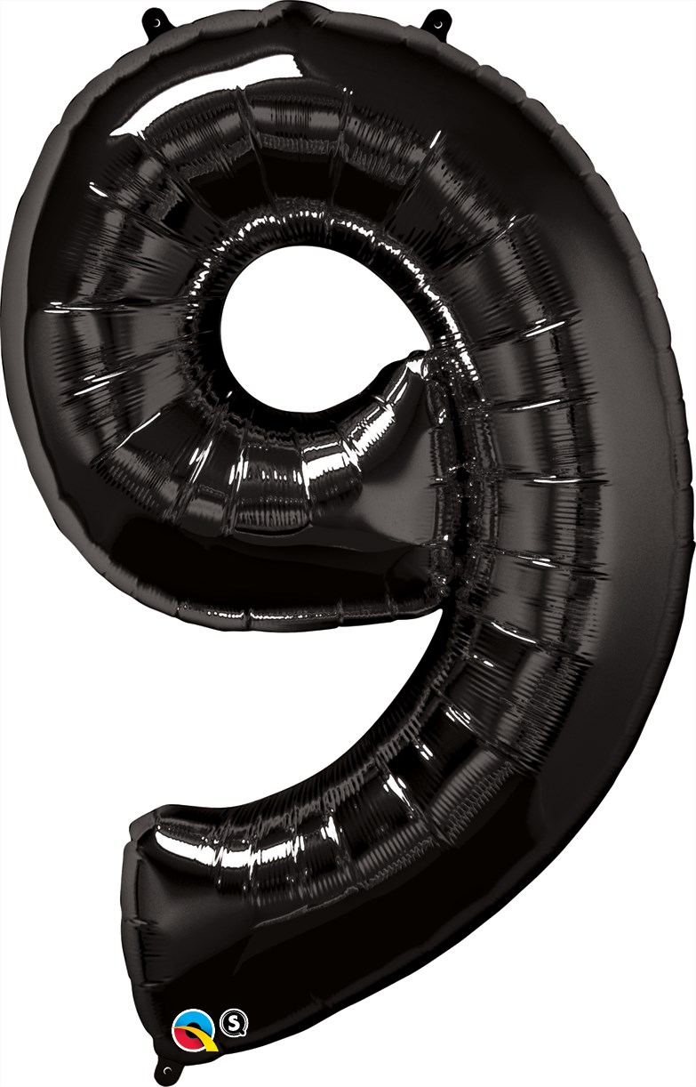 Qualatex Foil Balloon Black 34" Number 9