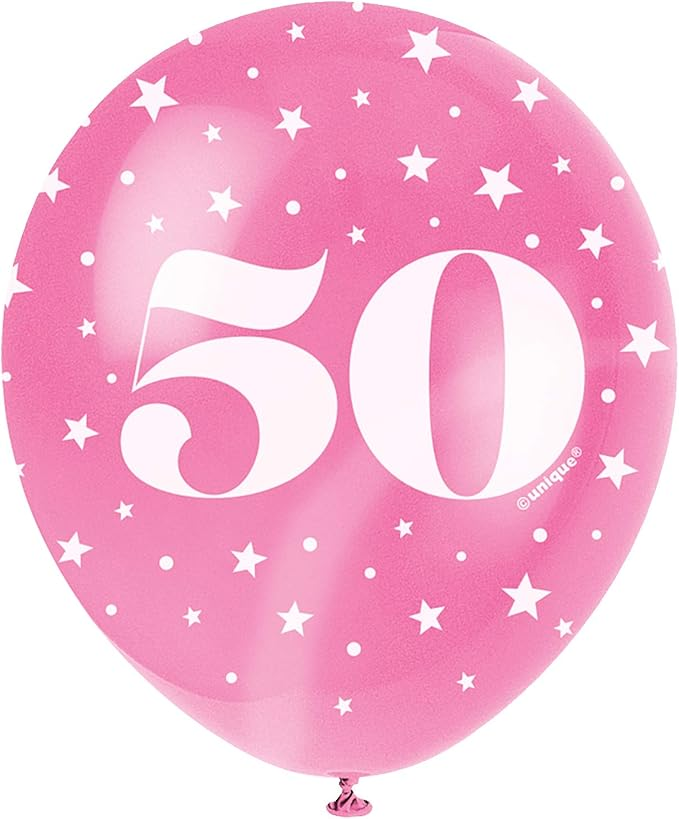 Age 50 12" Latex Balloons 5pk