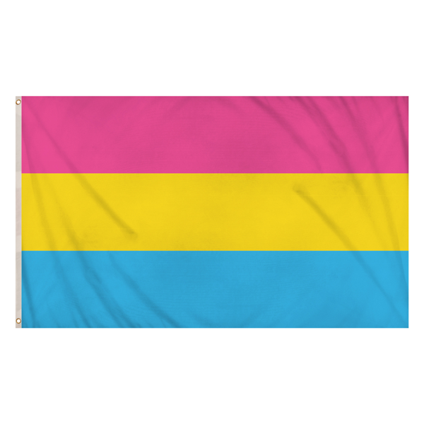 Henbrandt Pride LGBTQ+ Pansexual flag, 5ft x 3ft, colorful fabric banner with pansexual pride colors and bold design.