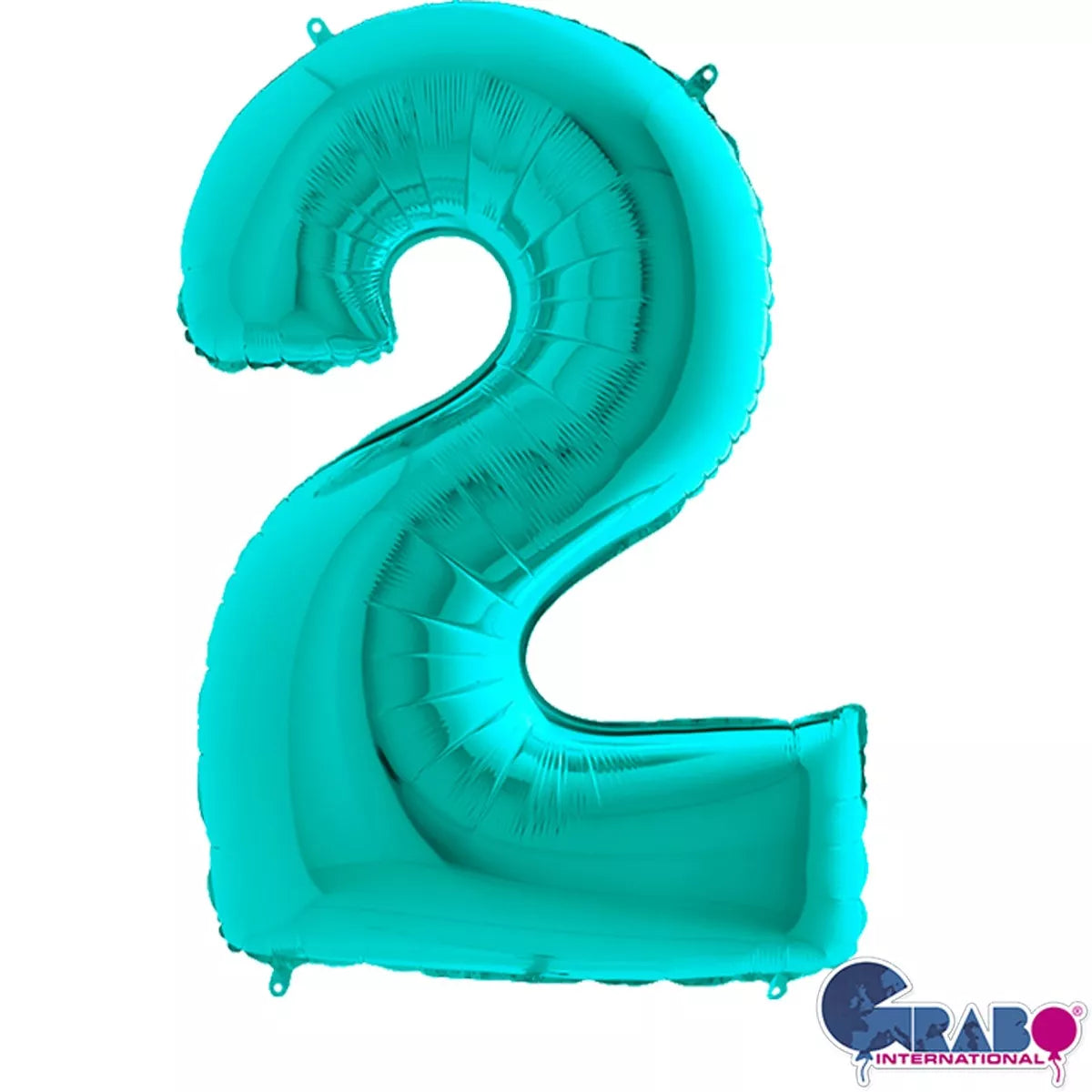 Grabo Tiffany 40-inch foil balloon in number 2 design, shiny metallic finish, perfect for celebration decorations