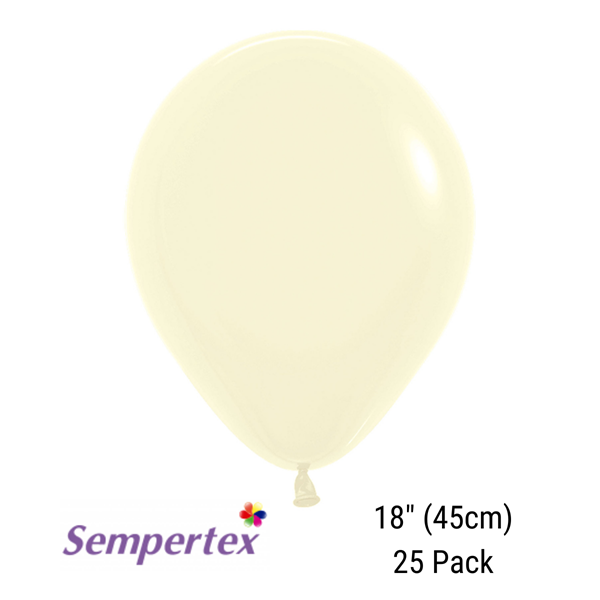 Sempertex Pastel Yellow 18" Latex Balloons 25pk