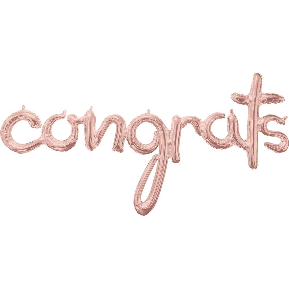 Rose Gold Congrats Script 56" Foil Balloon
