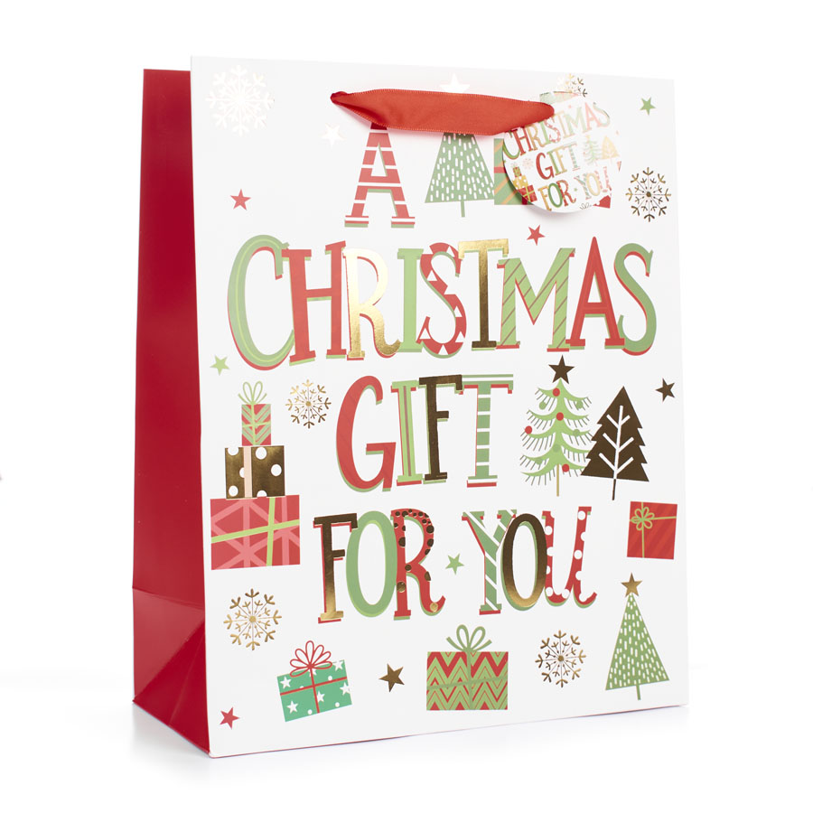 Tulip 6 Pack Gift Bags Xmas Text Medium