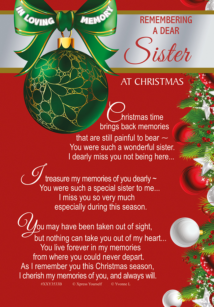 Xpress Yourself Memorial Christmas Sister 6pk