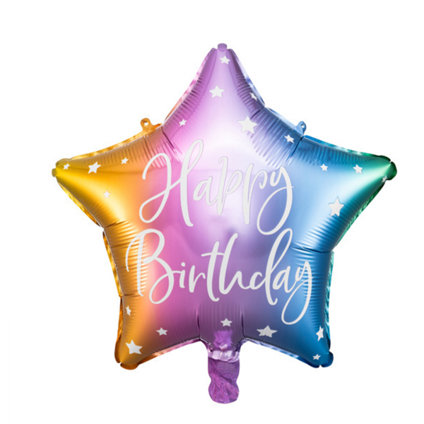 Rainbow Happy Birthday 18" Star Foil Balloon