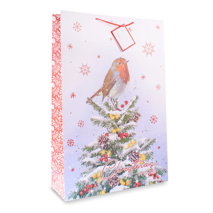 12pk Extra Large Portrait Gift Bags Robin