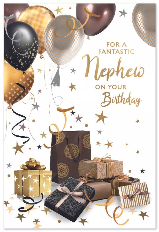 Simon Elvin C50 birthday cards for nephew, set of six, featuring colorful designs and cheerful birthday message cards.