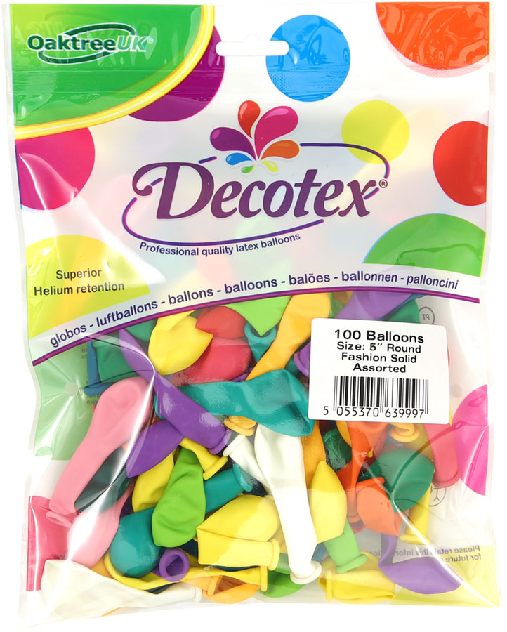 Decotex Pro Fashion Assorted 5" Latex 100pk