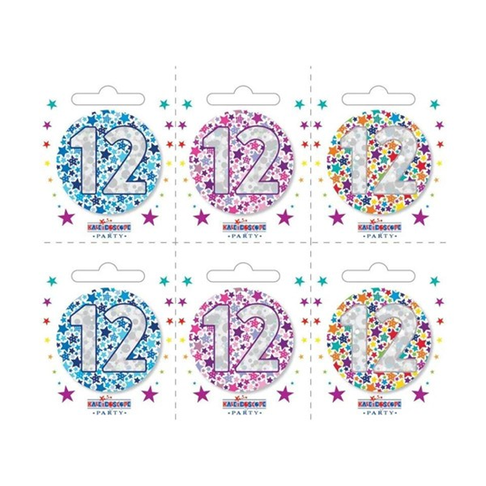 Small 12th Birthday Badges 6pk