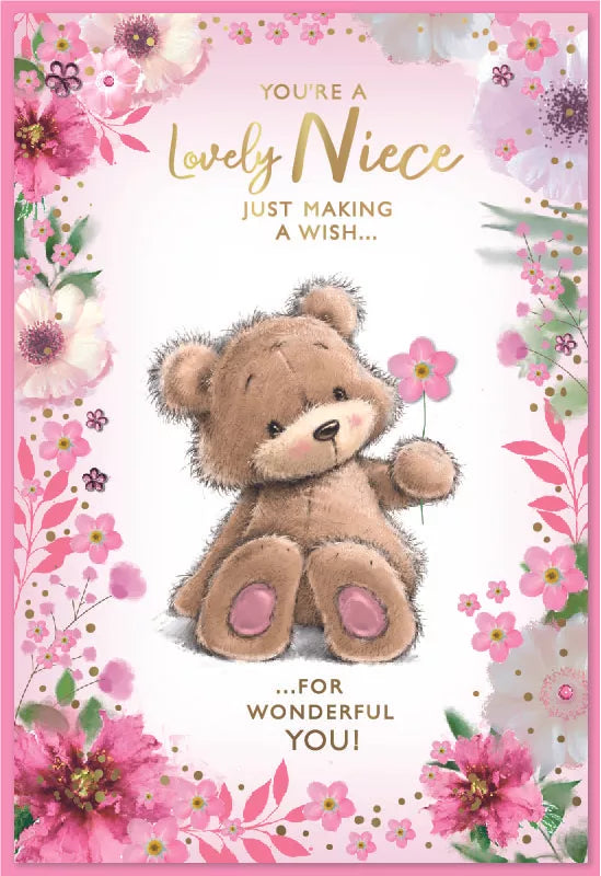 Simon Elvin C50 birthday cards set for niece, includes six colorful greeting cards with festive designs.