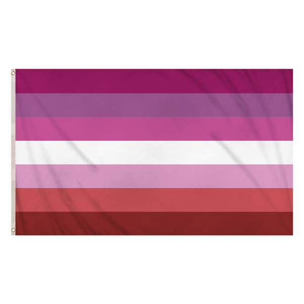 Henbrandt Pride LGBTQ+ Lesbian flag displayed flat with vibrant colors and bold design, measuring 5ft by 3ft.