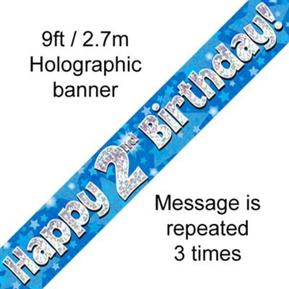 Oaktree Banner Age 2 Blue Holographic 9ft