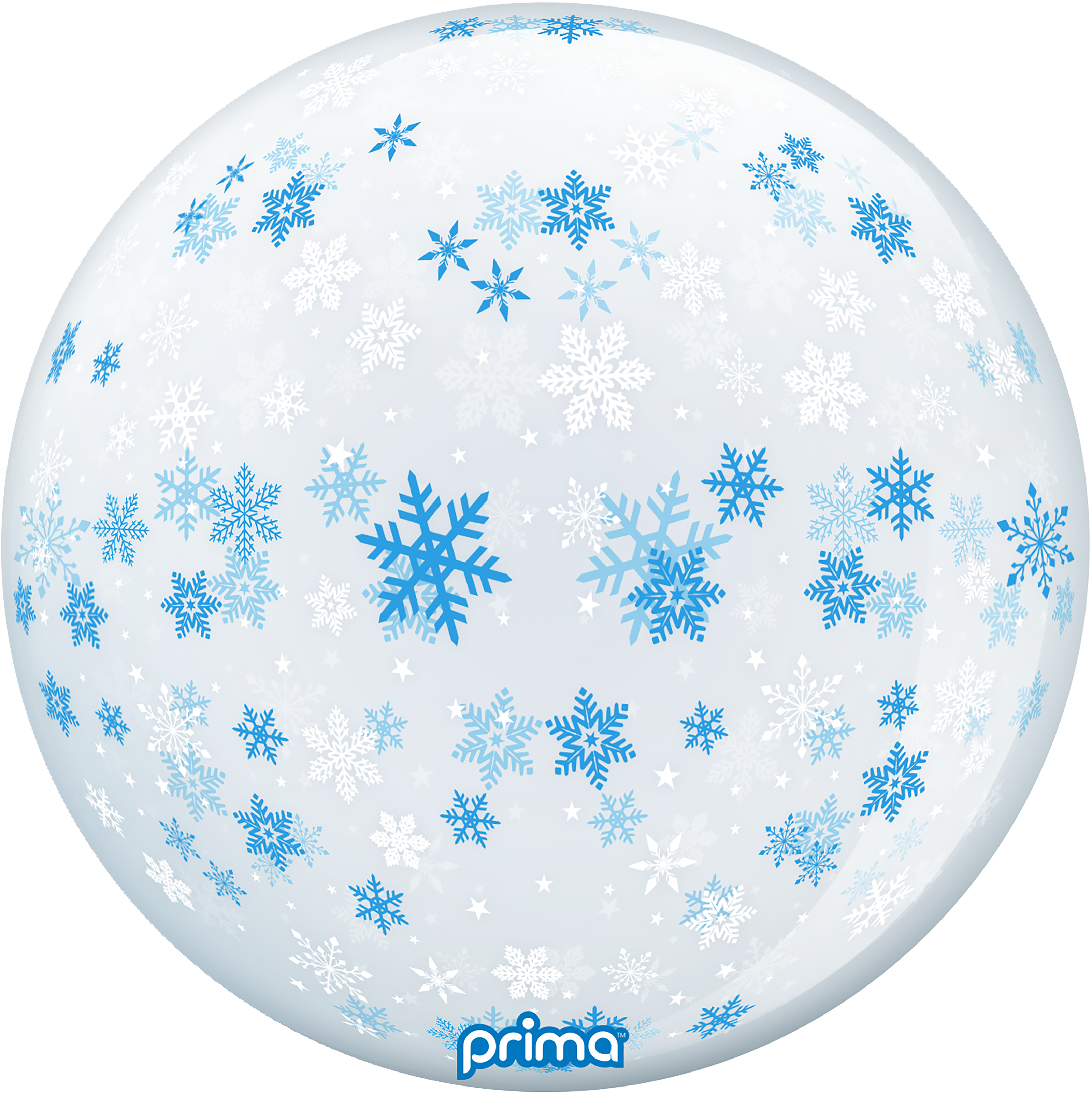 Foil Balloon 20" Blue & White Snowflakes Sphere