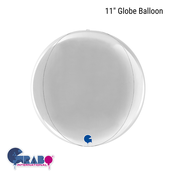 Grabo Foil Balloon Silver Globe 11"