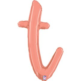 Grabo Foil Balloon Rose Gold Script 14" Letter T