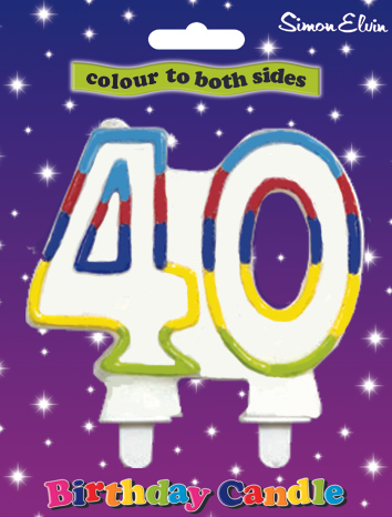 Simon Elvin Party Candle Age 40 Glitter