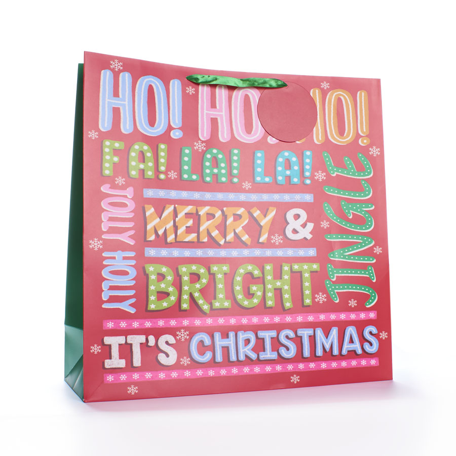 Gift Bag It's Christmas Giant Square 12pk