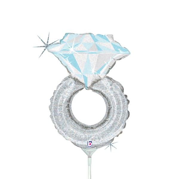 Grabo Diamond Ring 14" Air Fill Foil Balloon