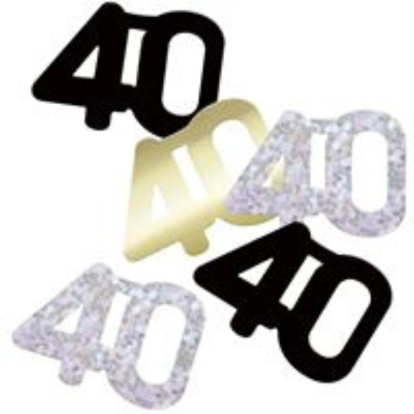Black Glitz 40th Birthday Foil Confetti 14g