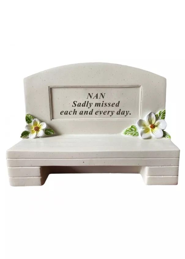 David Fischoff Memorial Bench keepsake featuring engraved nameplate, crafted from durable materials, designed to honor loved ones.