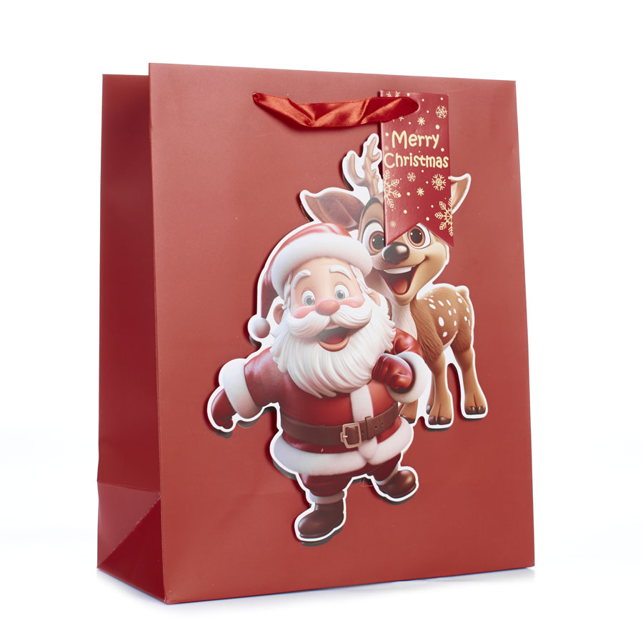 Gift Bags Santa & Reindeer Extra Large 6pk