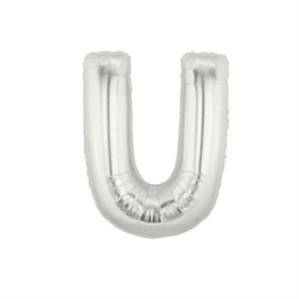 Oaktree Foil Balloon Silver 14" Letter U