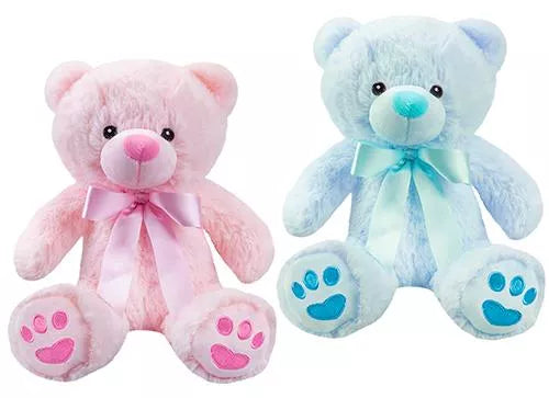PMS International plush baby bear with ribbon, 10-inch soft toy featuring a cute teddy bear design and a decorative ribbon.