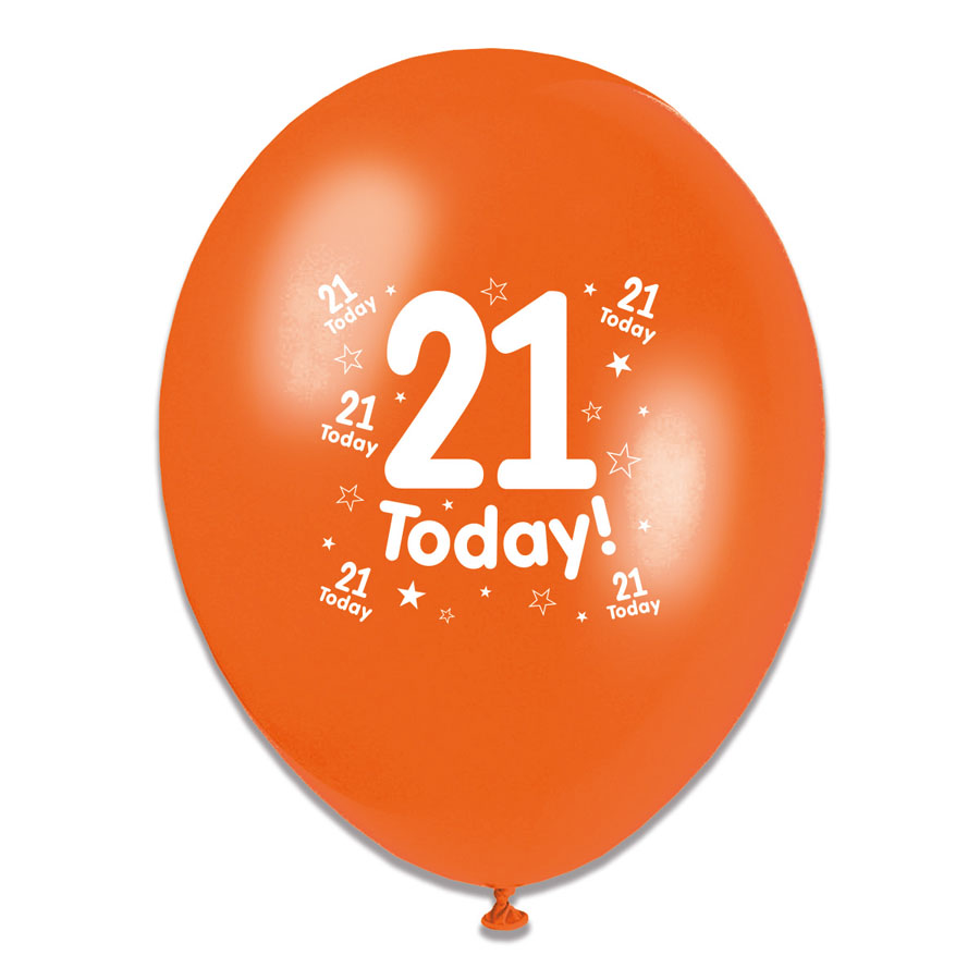 Tiger Feet Age 21 Birthday 10" Balloons 6x8pk
