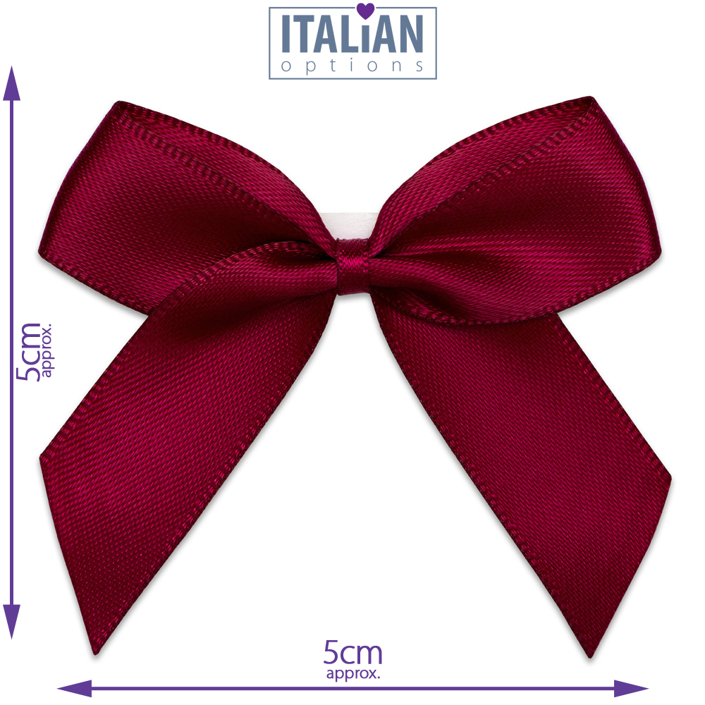Italian Options 12 Pack Ribbon Bows Burgundy 5cm