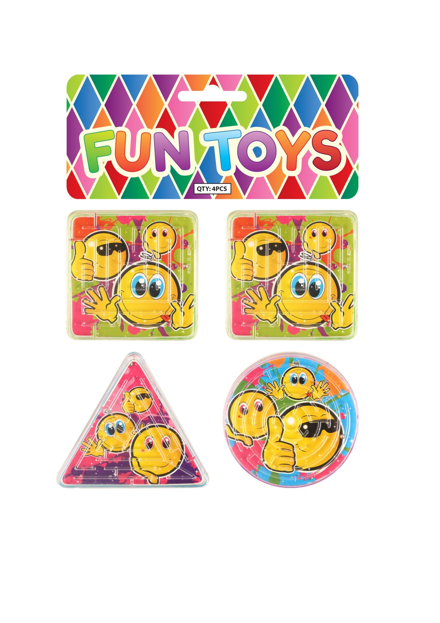 Henbrandt Puzzle Maze Smiley 6cm 4pk