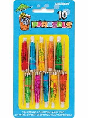 10 Parasol Picks - Assorted Colours