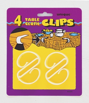 Unique Party 4 Pack Tablecover Clips