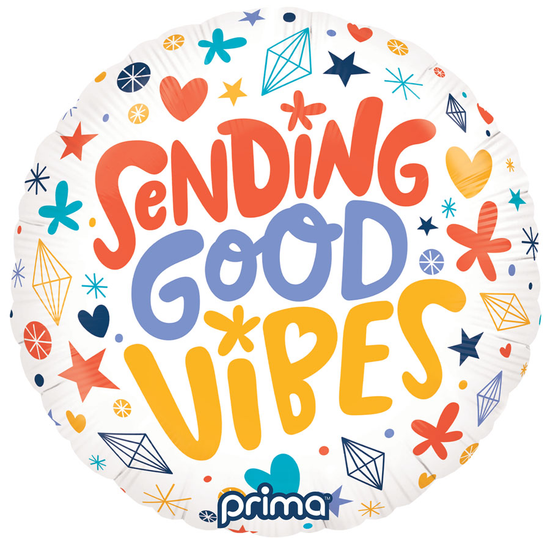Foil Balloon 18" Round Sending Good Vibes
