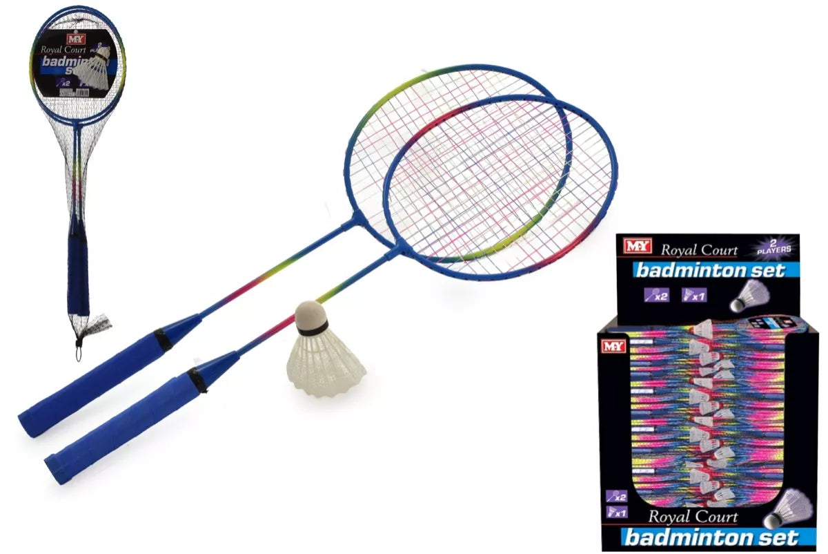 Kandy Toys badminton set with rackets and shuttlecocks, ideal for outdoor toy play and active fun for kids.
