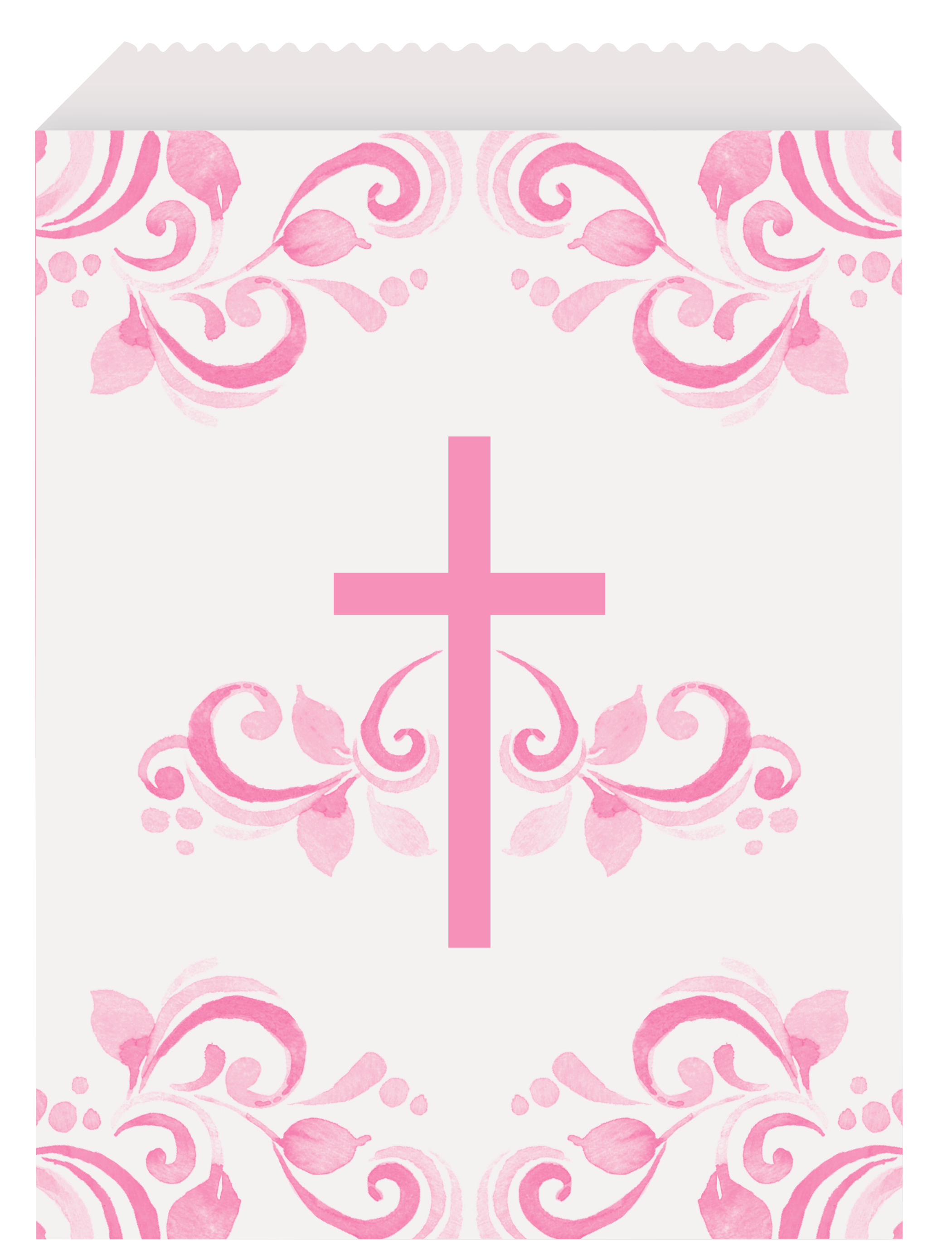 Unique 8 Pack Treat Bags Holy Cross Pink