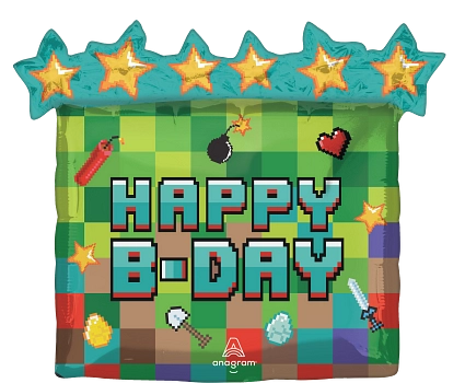 Anagram Foil Balloon Pixel Party 25