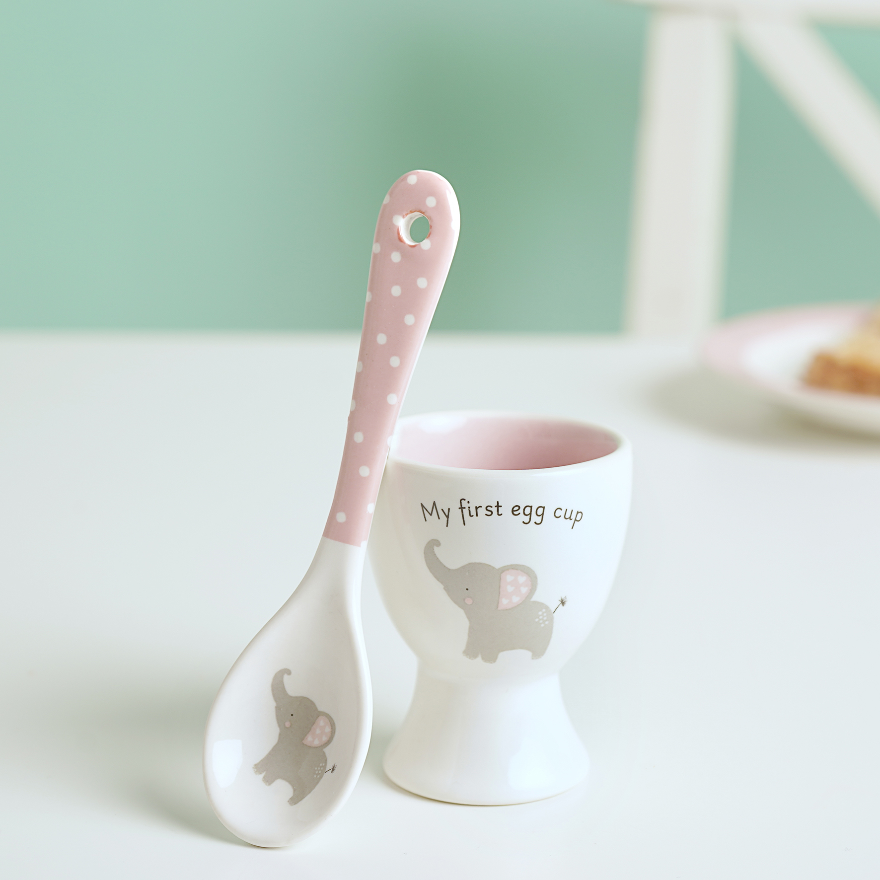Widdop Hello Baby Egg Cup & Spoon Pink