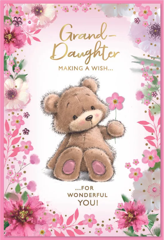 Simon Elvin C50 birthday greeting cards set for granddaughter, featuring colorful designs in a 6-pack.