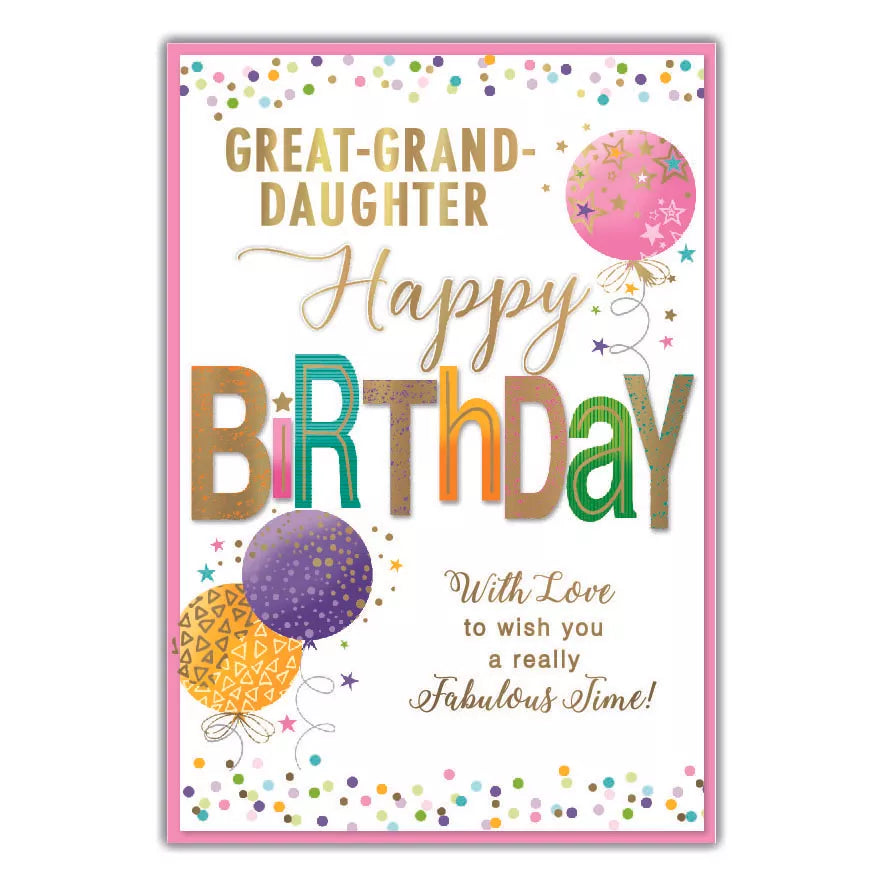 Simon Elvin C50 Birthday Great-Granddaughter 6pk