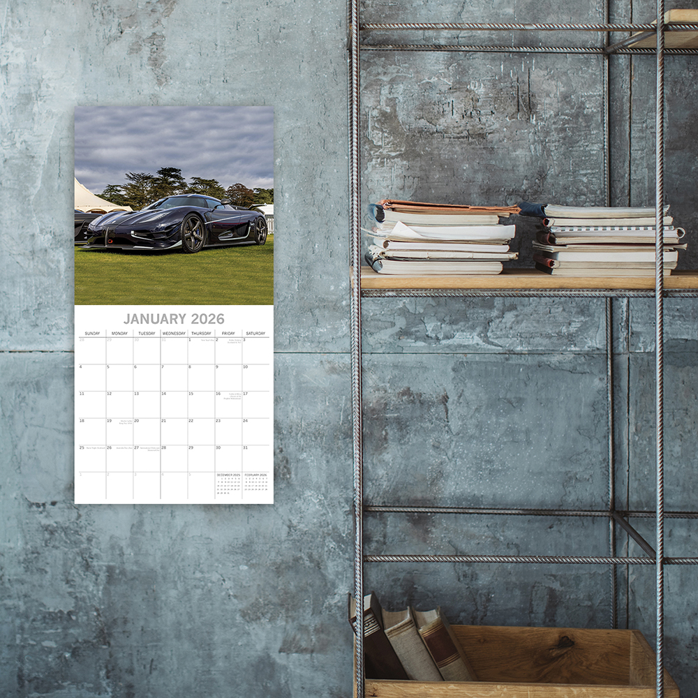 Gifted Stationery Calendar Super Cars 2027