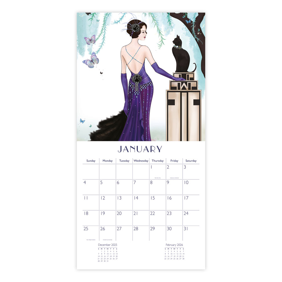 Calendar Square Claire Coxon Art Deco 2027