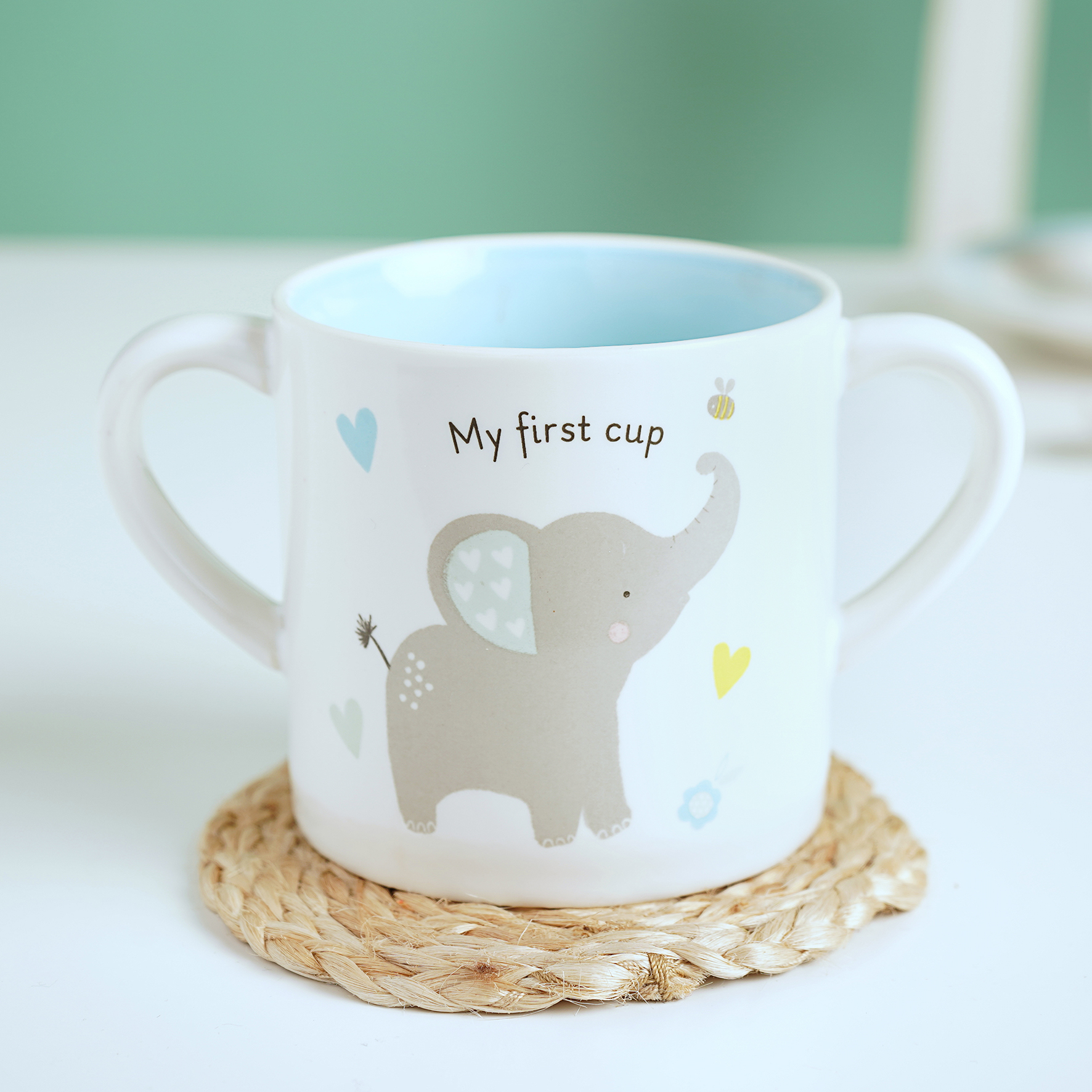 Widdop Hello Baby Mug 2 Handle Blue