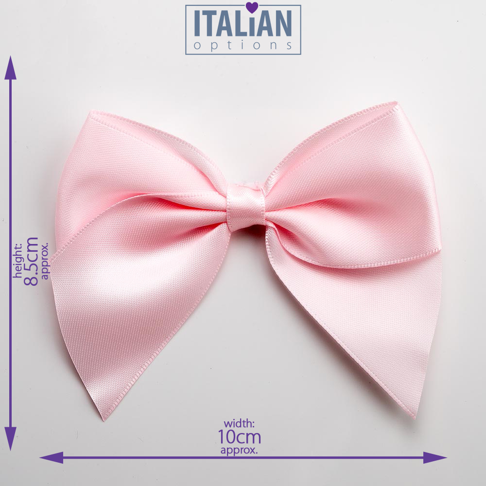 Italian Options 6 Pack Ribbon Bows Pale Pink 10cm