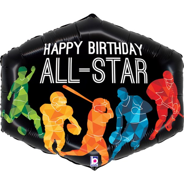Happy Birthday All-Star Sports 30" Foil Balloon