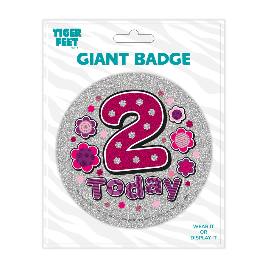 6pk Big Badges Birthday Age 2
