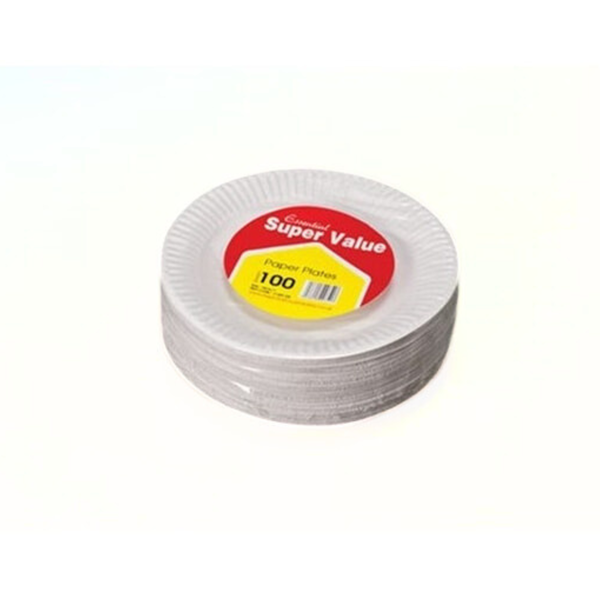 Essential 100 Pack Plates White 18cm
