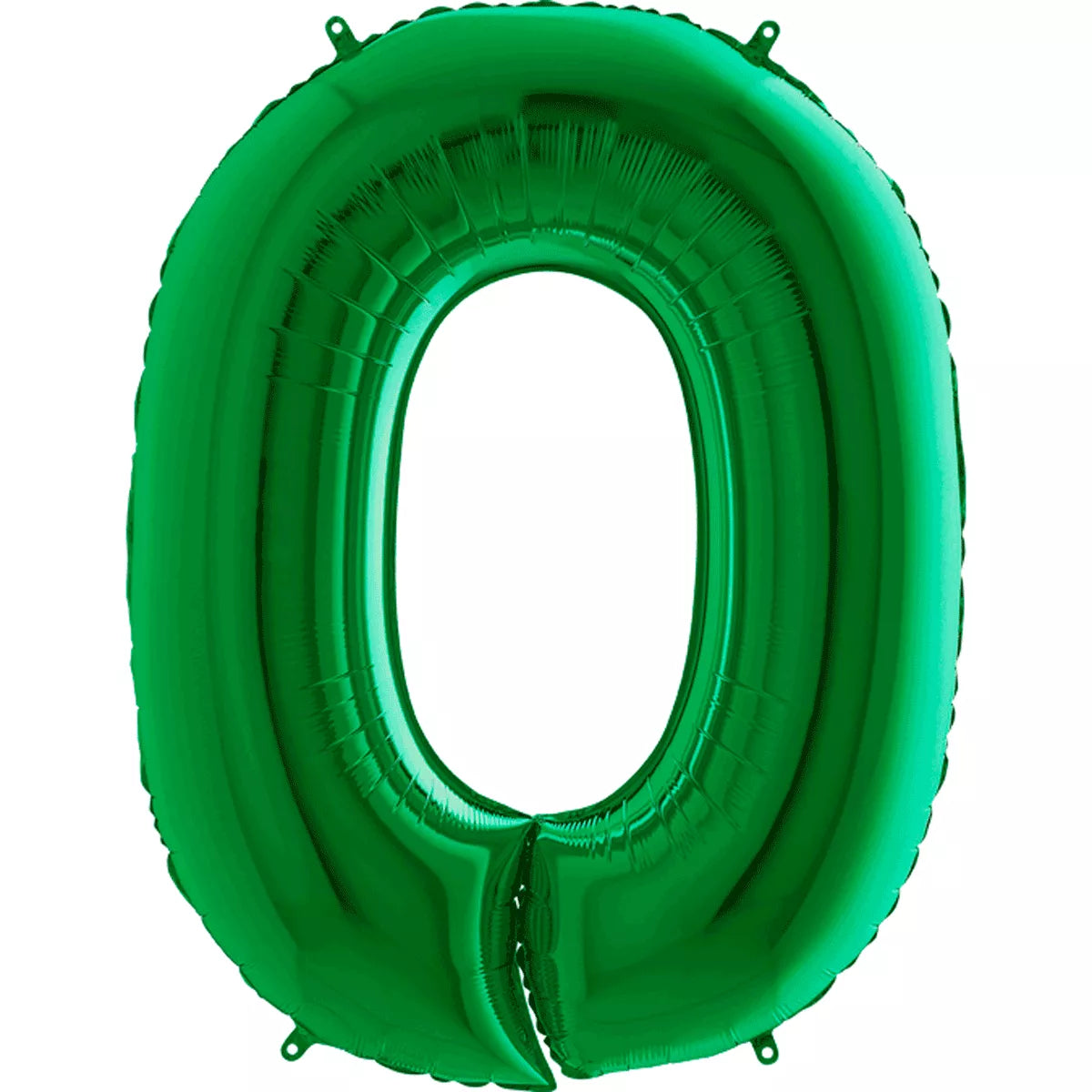 Green Grabo foil balloon shaped as the number 0, 40 inches tall, designed for celebration and decorative events.
